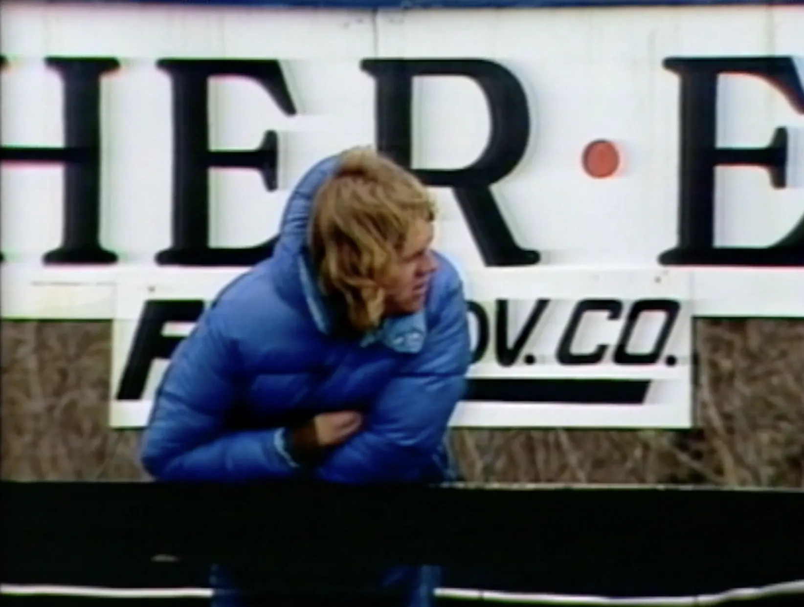 Ron Kistler bundled in a down jacket against the cold on the platform